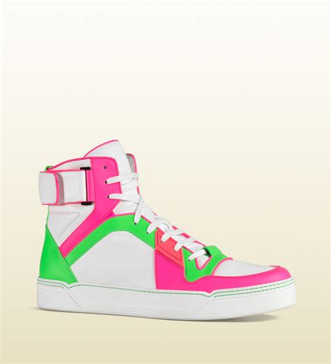 vintage gucci neon high top sneakers|Gucci Neon High.